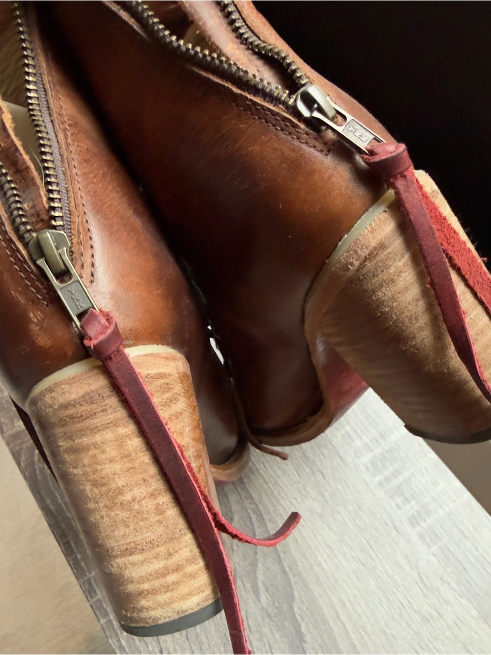 Freebird by Steven Cognac Brown Lace-Up Leather Heeled Boots - Picture 7 of 8
